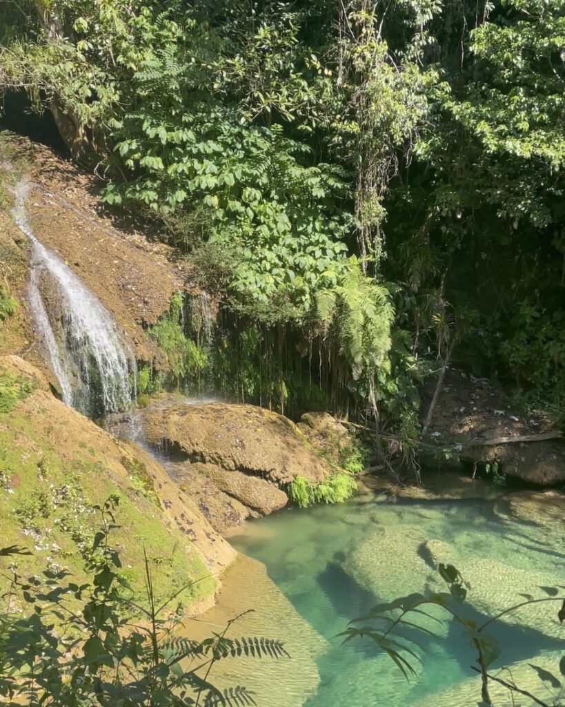 Small waterfall and swimming hole at the Parque Guanayara waterfalls