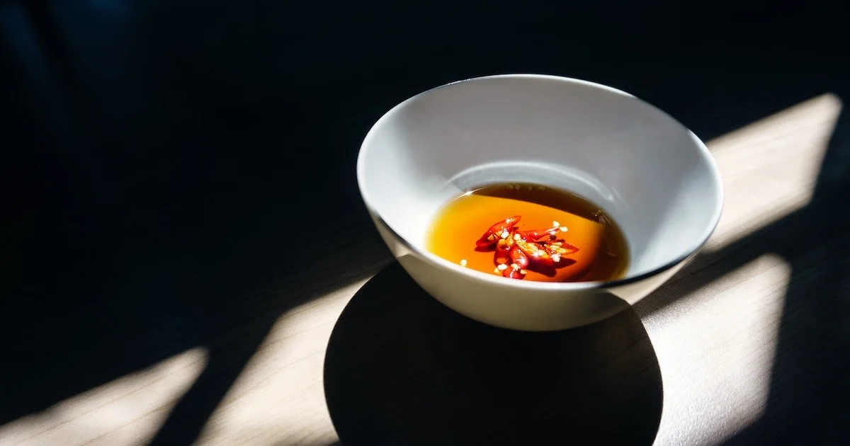 Bowl of soy sauce