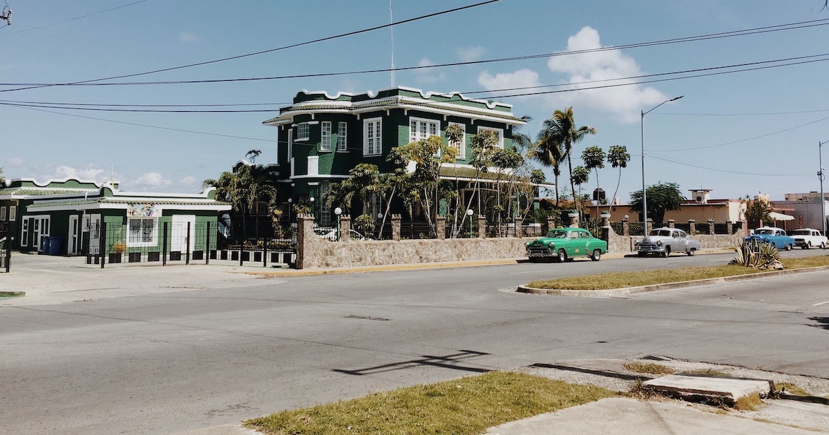 Colonial architecture in Cienfuegos in Cuba.