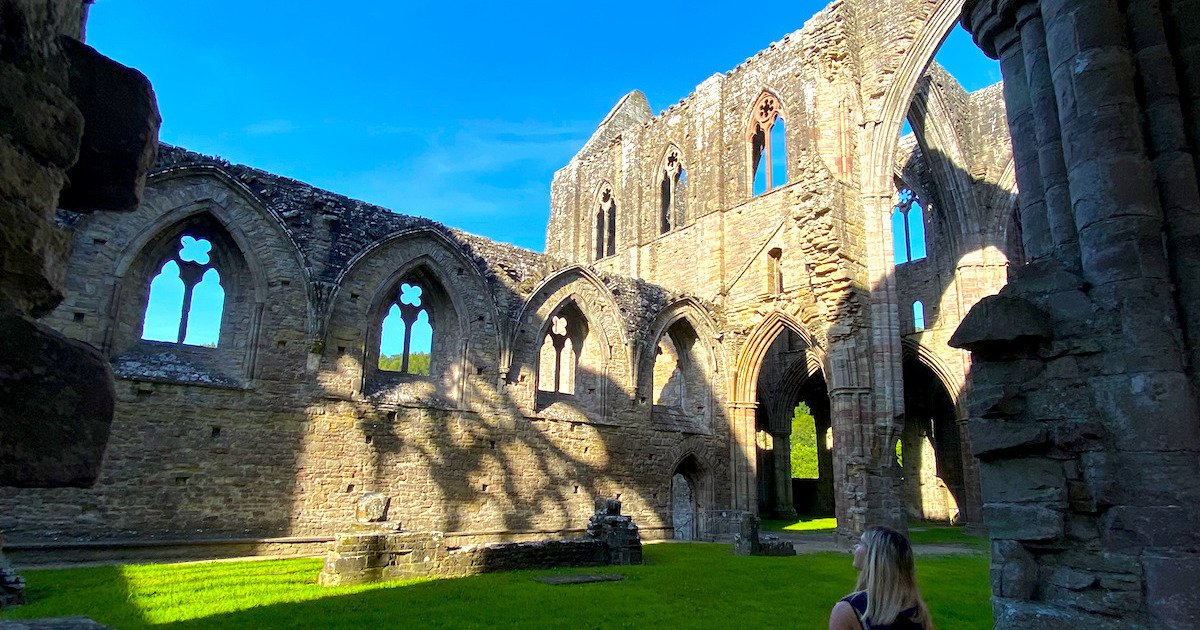 The inside of Tintern Abbey in the Wye Valley