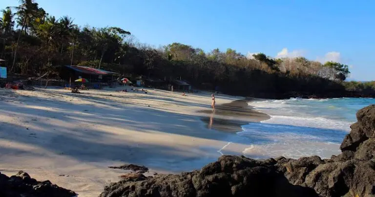 The light reflects off of the water at Bias Tugel Beach