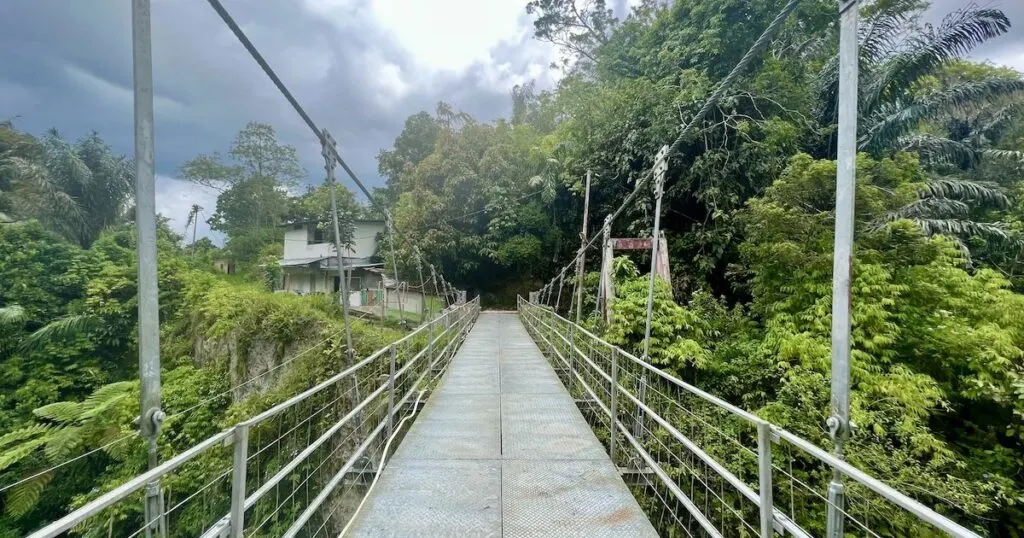 Suspension bridge at the beginning of Sianok Valley in Bukittinggi.