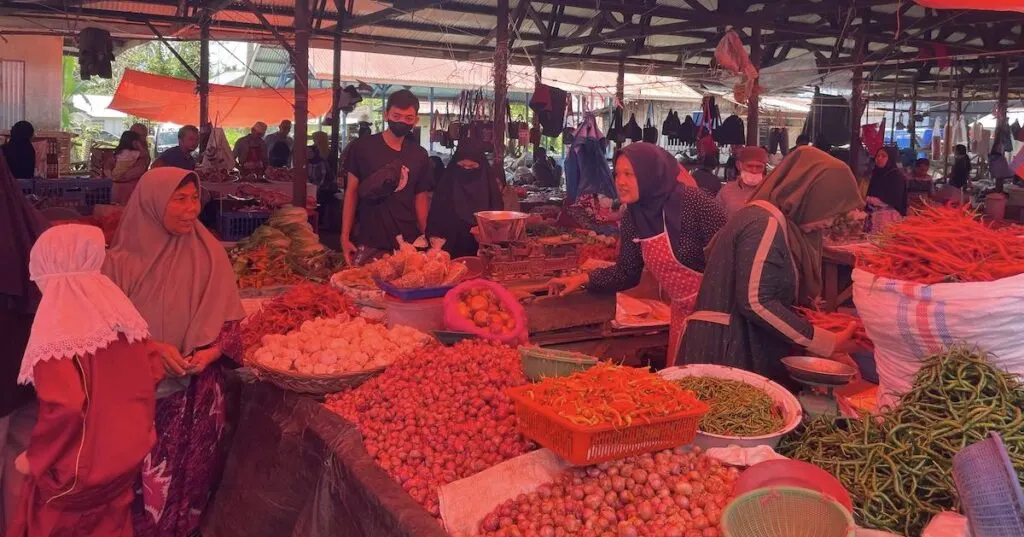 Sarilamak Market, a traditional market in a village near Payakumbuh.